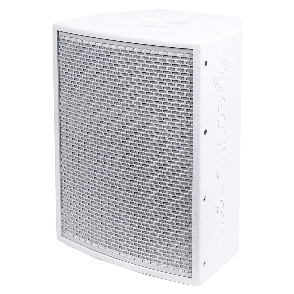 Sound Town KALE-110WPW-R | REFURBISHED: KALE Series 10” 500W Powered DJ PA Speaker w/ Bluetooth, Titanium Compression Driver, 3-Channel Mixer, White-Right View