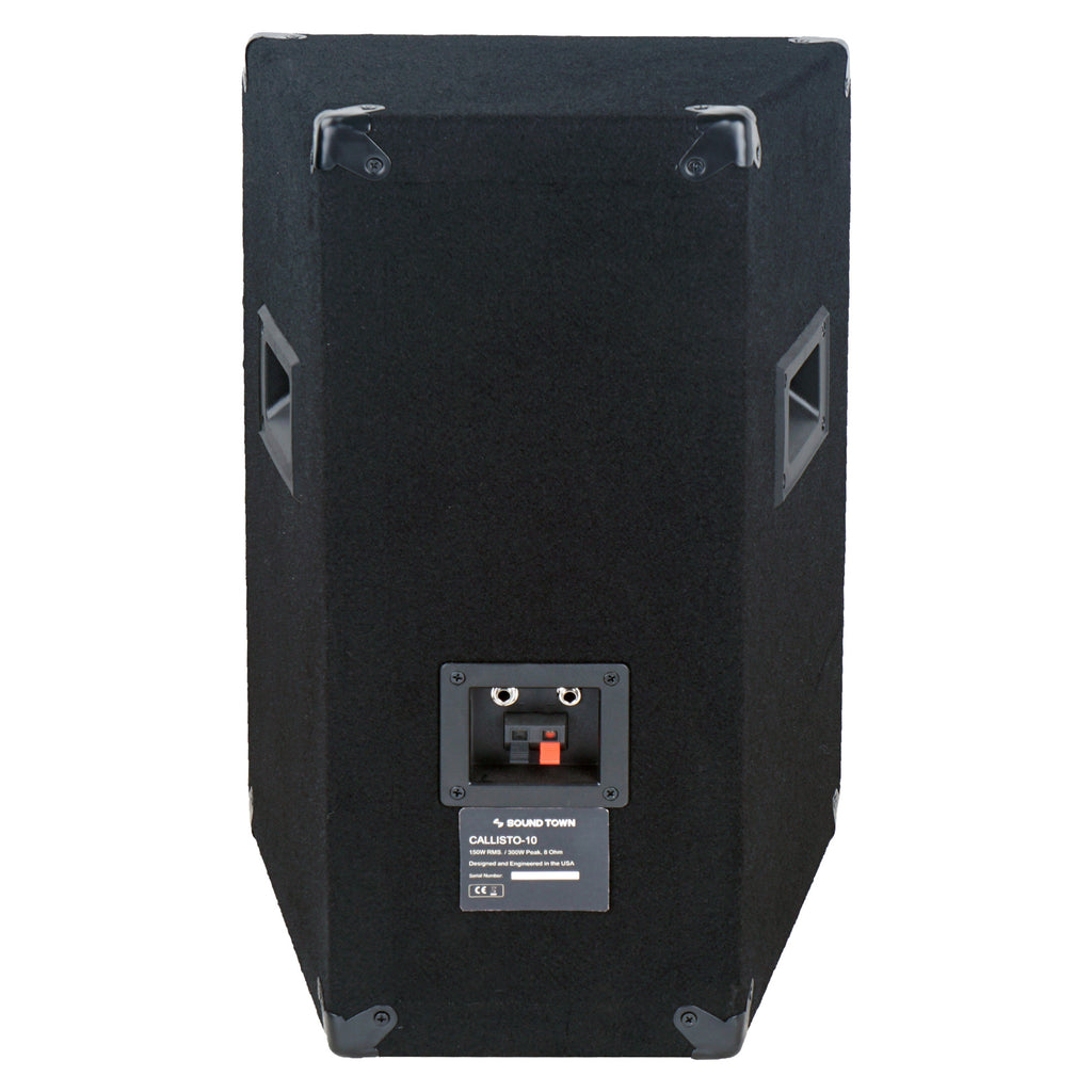 The Sound Town CALLISTO-10 affordable 10” full-range passive DJ/PA speaker that comes with 150W RMS and 300W peak power handling - Back Panel