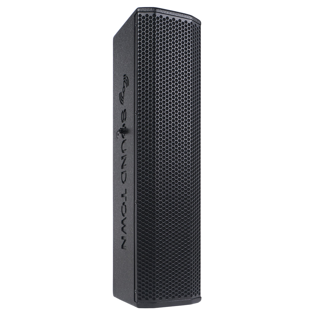Sound Town CARPO-M12V5 | CARPO Series Pair of Passive Wall-Mount Column Mini Line Array Speakers with 4 x 5” Woofers, Black for Live Event, Church, Conference, Lounge, Installation - Right Panel