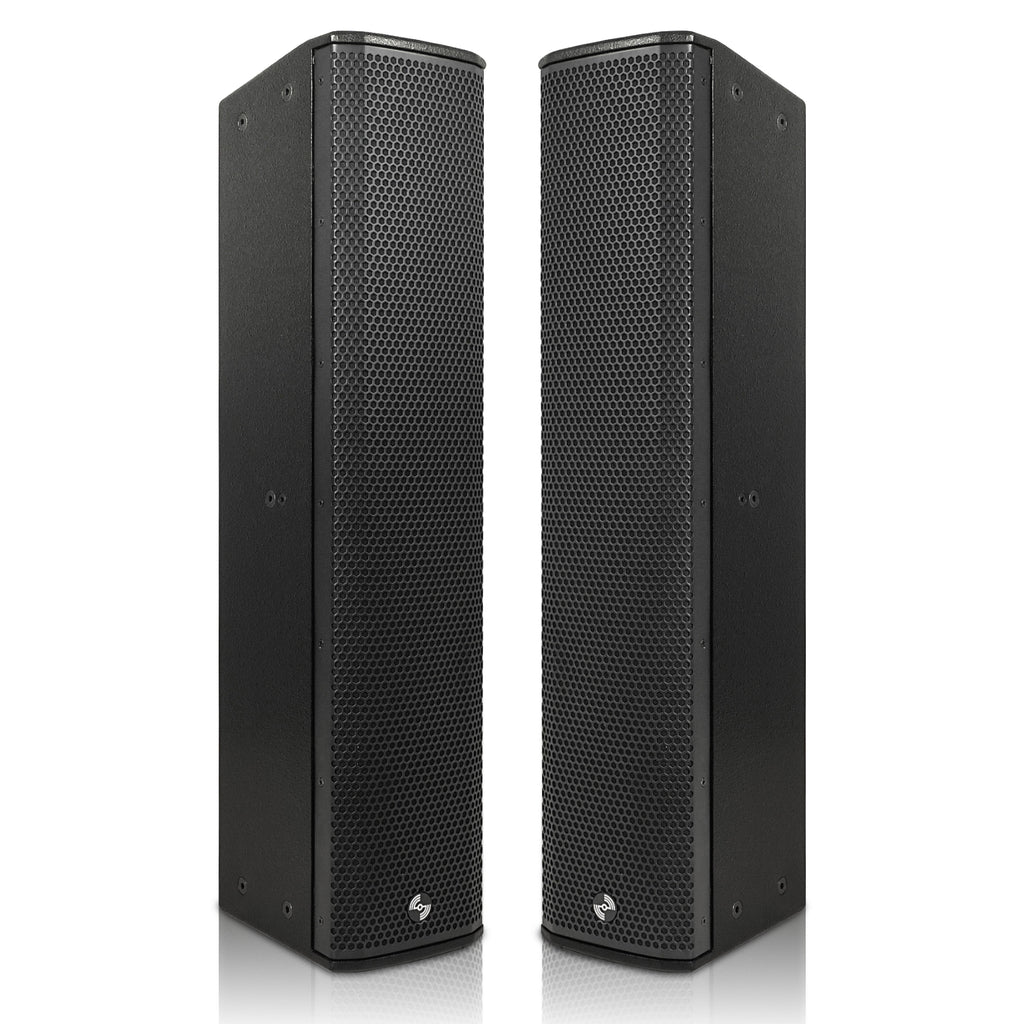 Sound Town CARPO-P6B | Pair of High-Power 900W Passive Column Line Array Speakers with 4x5" Woofers, Birch Plywood, Wall Mount for Installations, Black