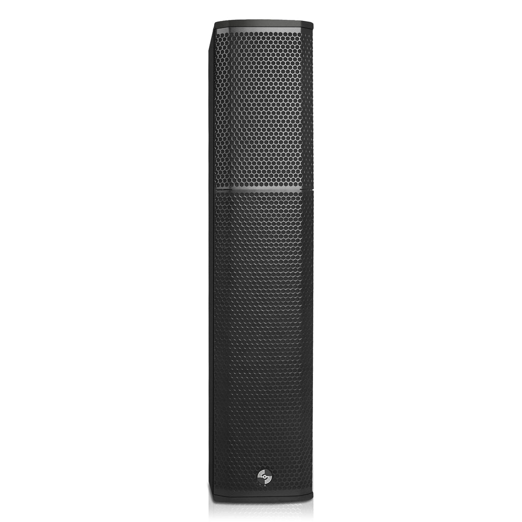 Sound Town CARPO-P6SLB | High-Power 900W Passive Slant Column Line Array Speakers with 4x5" Woofers, Birch Plywood, Asymmetrical Vertical Coverage, Black-Front