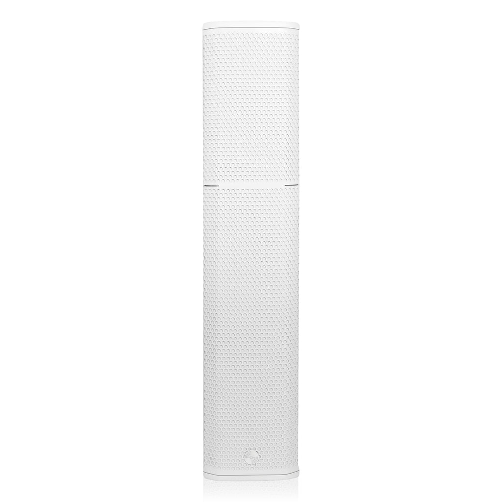 Sound Town CARPO-P6SLW | High-Power 900W Passive Slant Column Line Array Speakers with 4x5" Woofers, Birch Plywood, Asymmetrical Vertical Coverage, White-Front