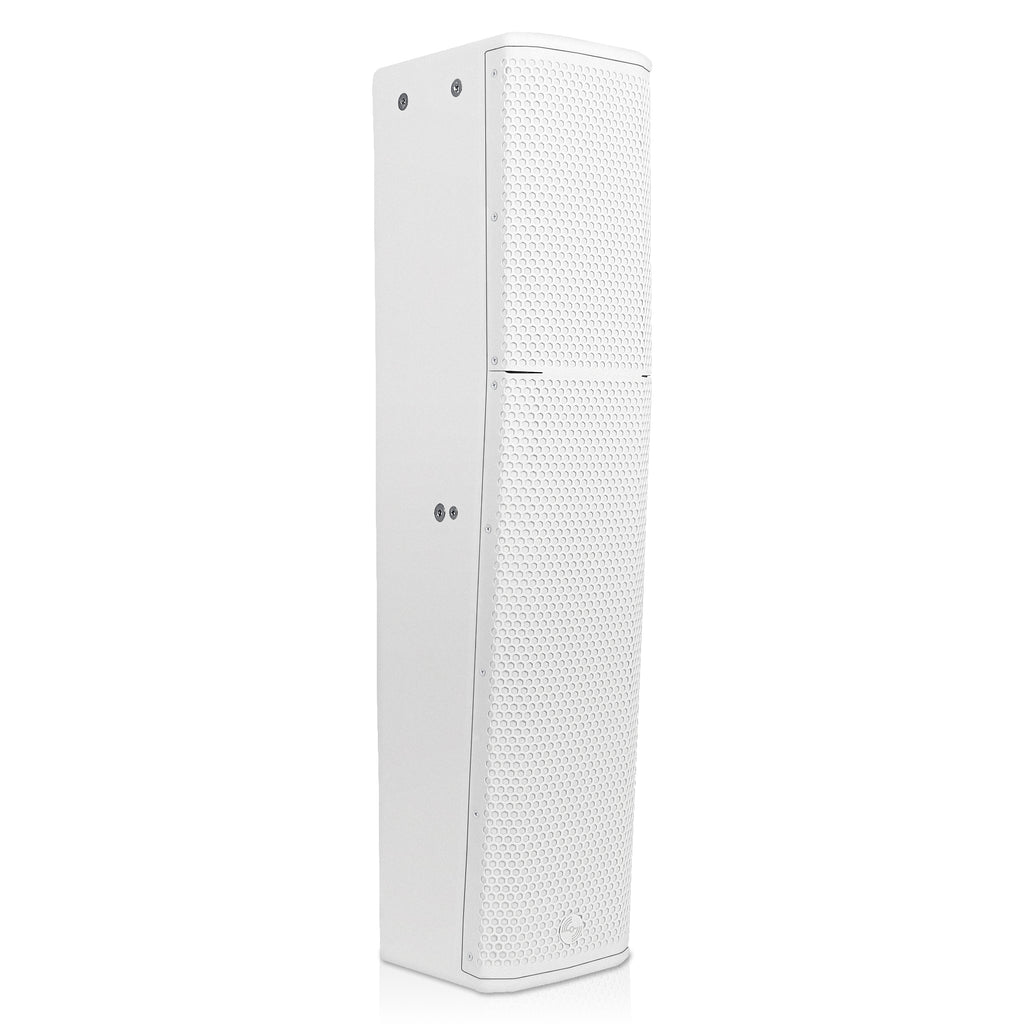CARPO-P6SLW | High-Power 900W Passive Slant Column Line Array Speakers with 4x5" Woofers, Birch Plywood, Asymmetrical Vertical Coverage, White-Right Angle