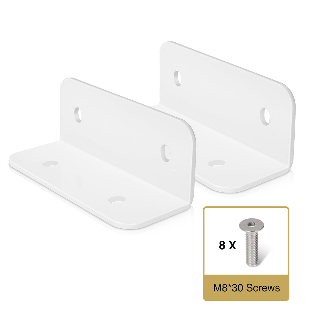 Sound Town CARPO-WLB-2PRS | CARPO Series Mounting Bracket for CARME Subwoofer + CARPO Column Speaker Set, White - Eight M8*30 Screws Included
