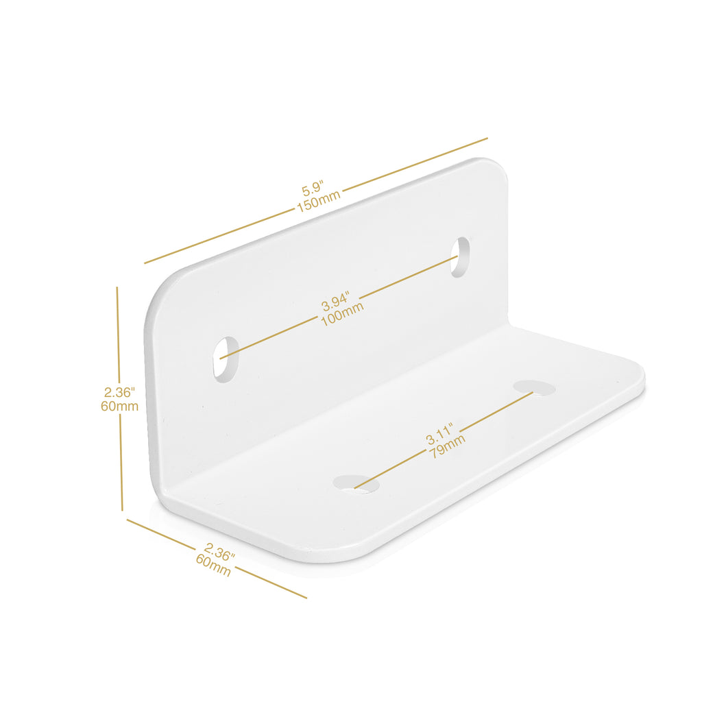 Sound Town CARPO-WLB-2PRS | CARPO Series Mounting Bracket for CARME Subwoofer + CARPO Column Speaker Set, White - Size and Dimensions