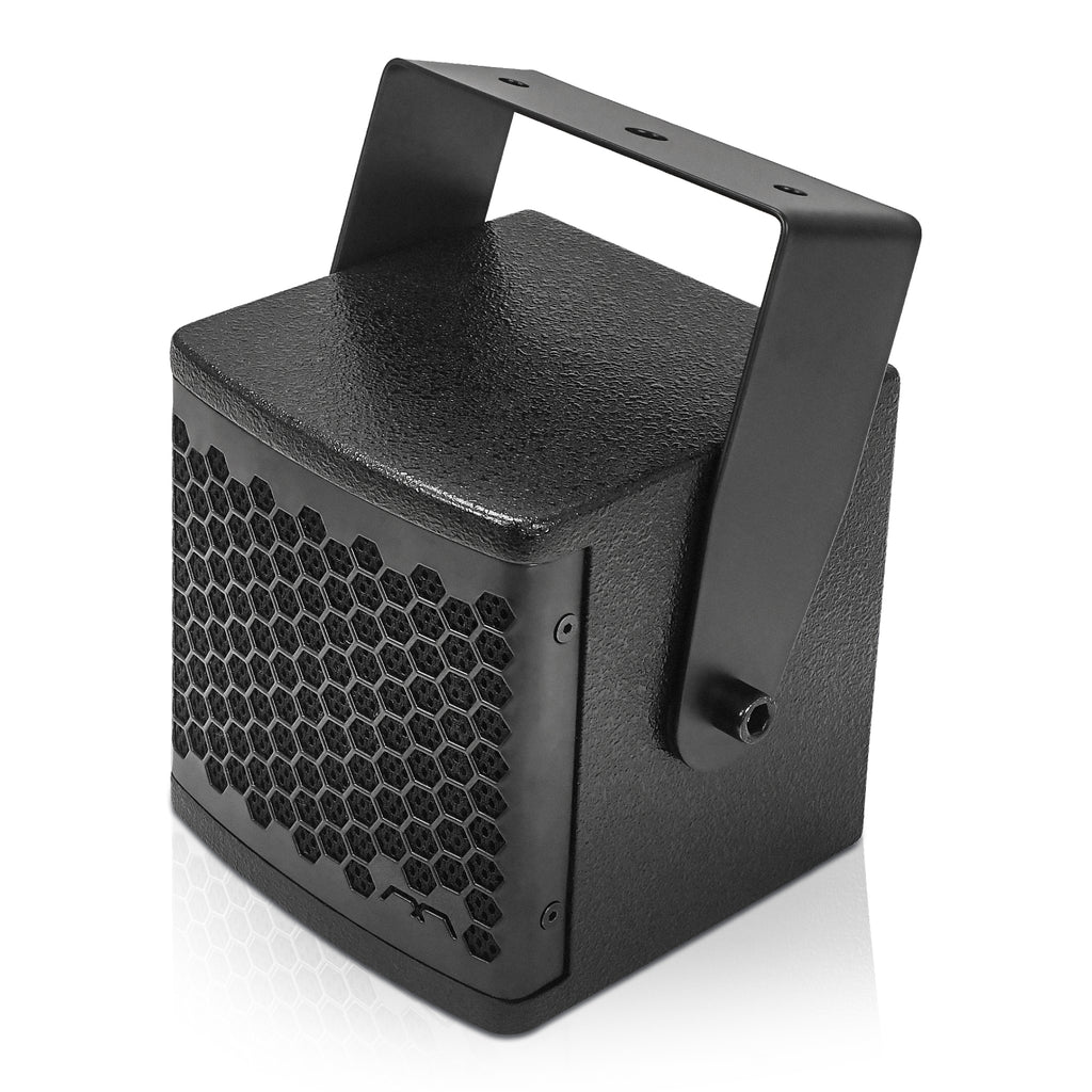 Sound Town CB-4 | MODE Audio 4-Inch Full-Range Loudspeaker, with LaVoce Neodymium Driver, Birch Plywood, U Bracket, Black-Left Side
