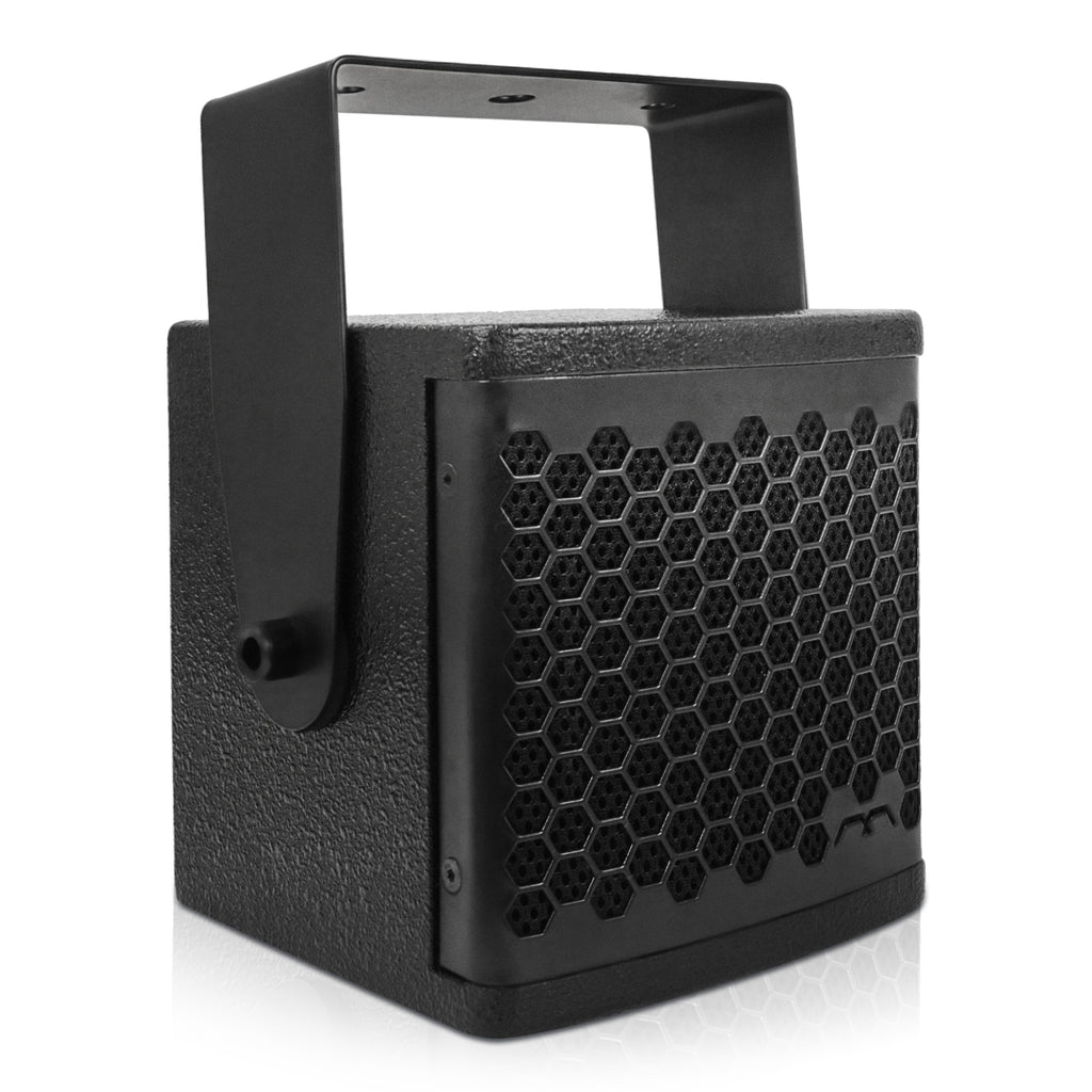 Sound Town CB-4 | MODE Audio 4-Inch Full-Range Loudspeaker, with LaVoce Neodymium Driver, Birch Plywood, U Bracket, Black-Right Angle