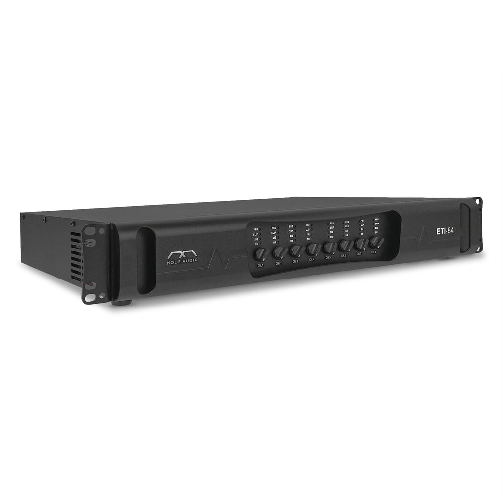 Sound Town ETi-84 | Class-D 8-Channel PA/DJ Switching Power Supply Professional Power Amplifier, 8 x 800W RMS at 4Ω, PFC Power, 1.5U Rack Mountable for Meeting Room, Conference, Installation-Right Angle
