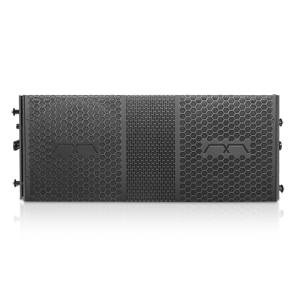 Sound Town FILA-10.2-R | REFURBISHED: MODE Audio Dual 10" 2-Way 2640W Line Array Loudspeakers, w/ Italian FaitalPRO Neodymium Drivers, Bi-Amp, Baltic Birch Plywood, Aluminum Side Handles, Black-Front View