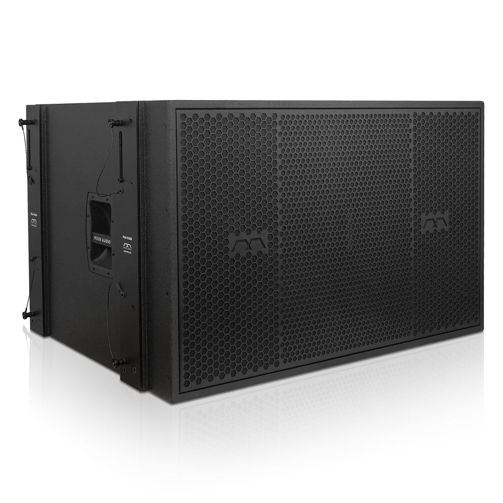 Sound Town FILA-218SB | MODE Audio Series 2x18" 6400 Watts High Power Line Array Subwoofer with Built-In Italian Neodymium LF Drivers, Birch Plywood, Black - Right Angle