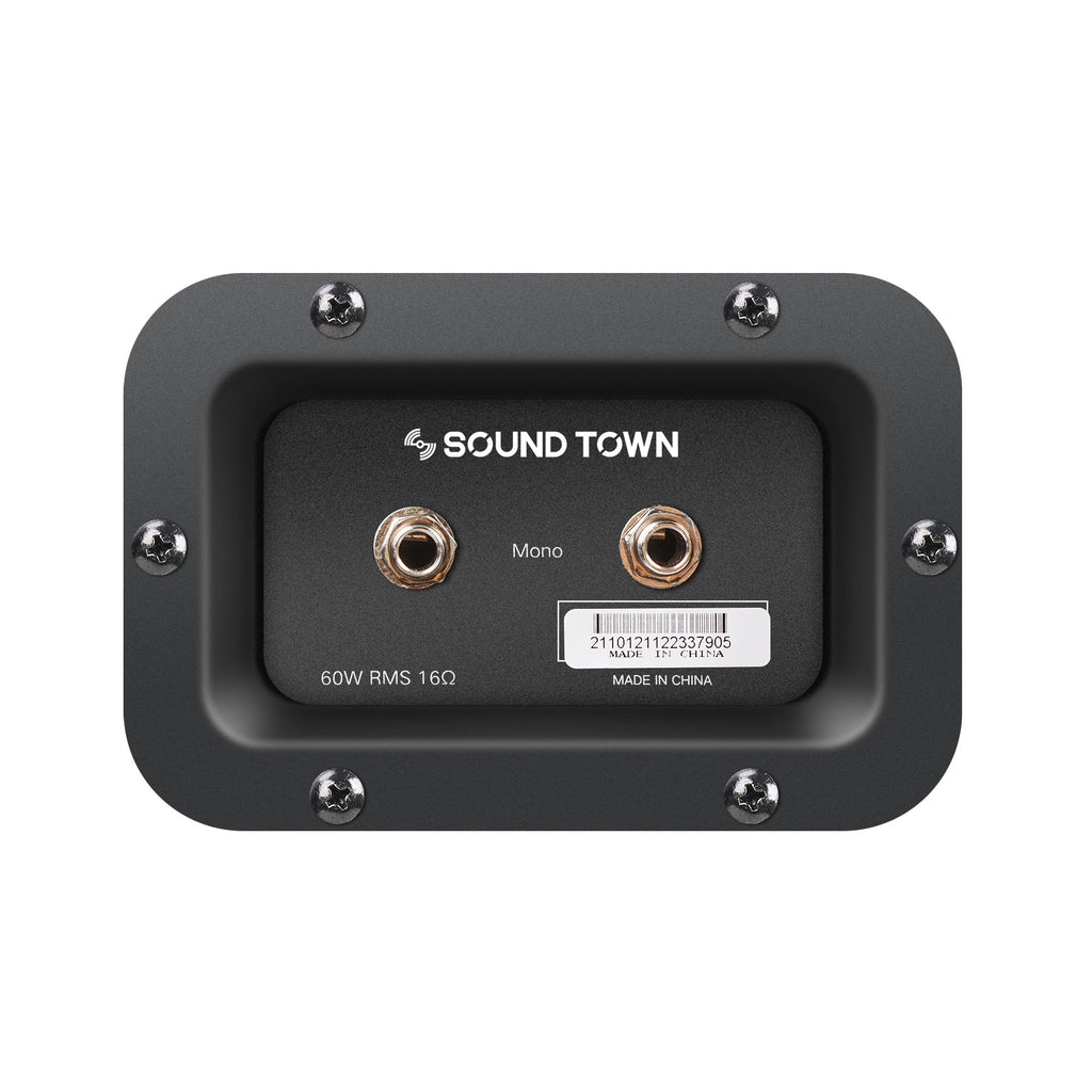 Sound Town GUC112BK-R | REFURBISHED: 1 x 12" 65W Guitar Speaker Cabinet, Plywood, Black with Mono/Stereo Jack Plate