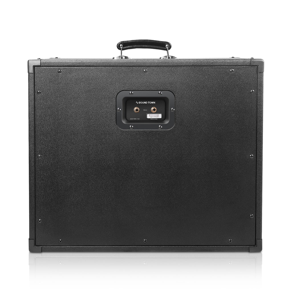 Sound Town GUC112BK-R | REFURBISHED: 1 x 12" 65W Guitar Speaker Cabinet, Plywood, Black with removable rear panel
