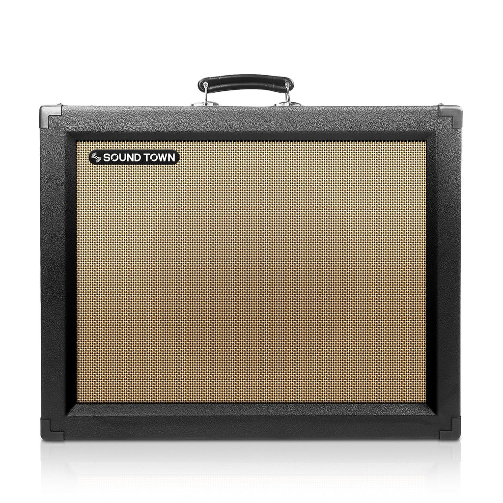 Sound Town GUC112BK-R | REFURBISHED: 1 x 12" 65W Guitar Speaker Cabinet, Plywood, Black with Carry Handles
