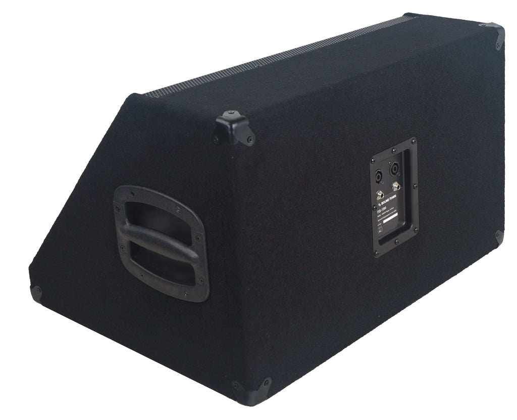Sound Town METIS-15M-R | REFURBISHED: METIS Series 15” 600W Passive DJ PA Stage Floor Monitor Pro Audio Speaker w/ Compression Driver for Live Sound, Karaoke, Bar, Church - Metal Corners