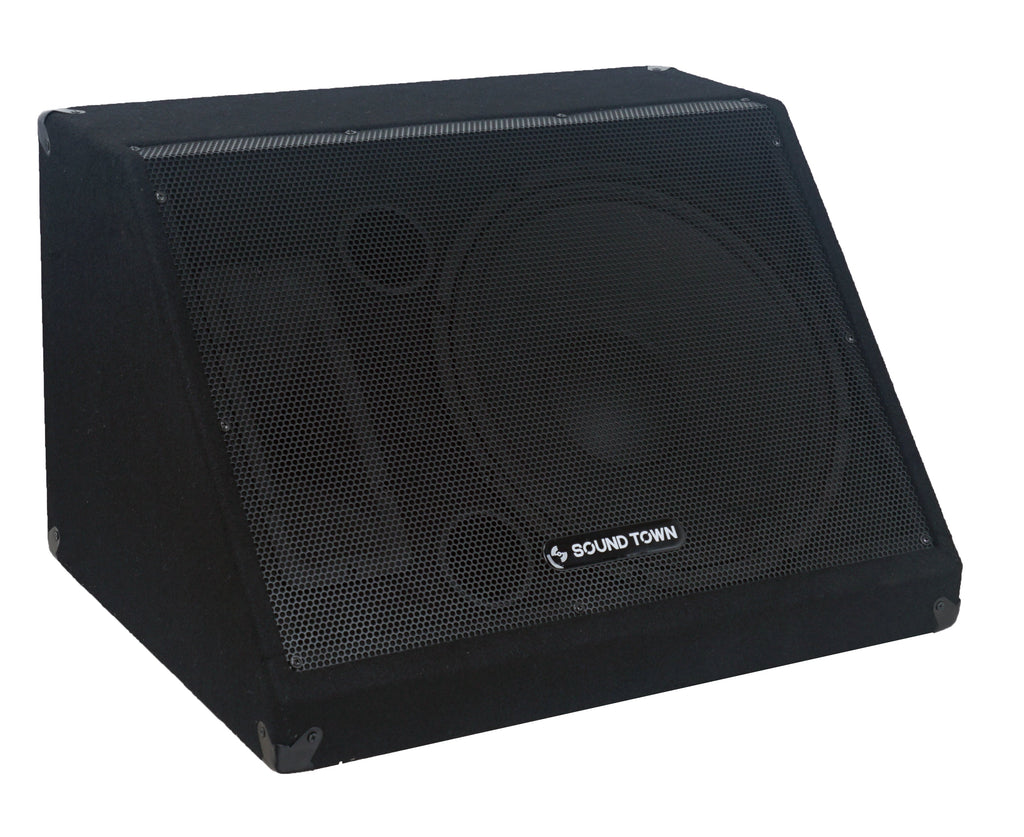 Sound Town METIS-15M-R | REFURBISHED: METIS Series 15” 600W Passive DJ PA Stage Floor Monitor Pro Audio Speaker w/ Compression Driver for Live Sound, Karaoke, Bar, Church - Right Panel