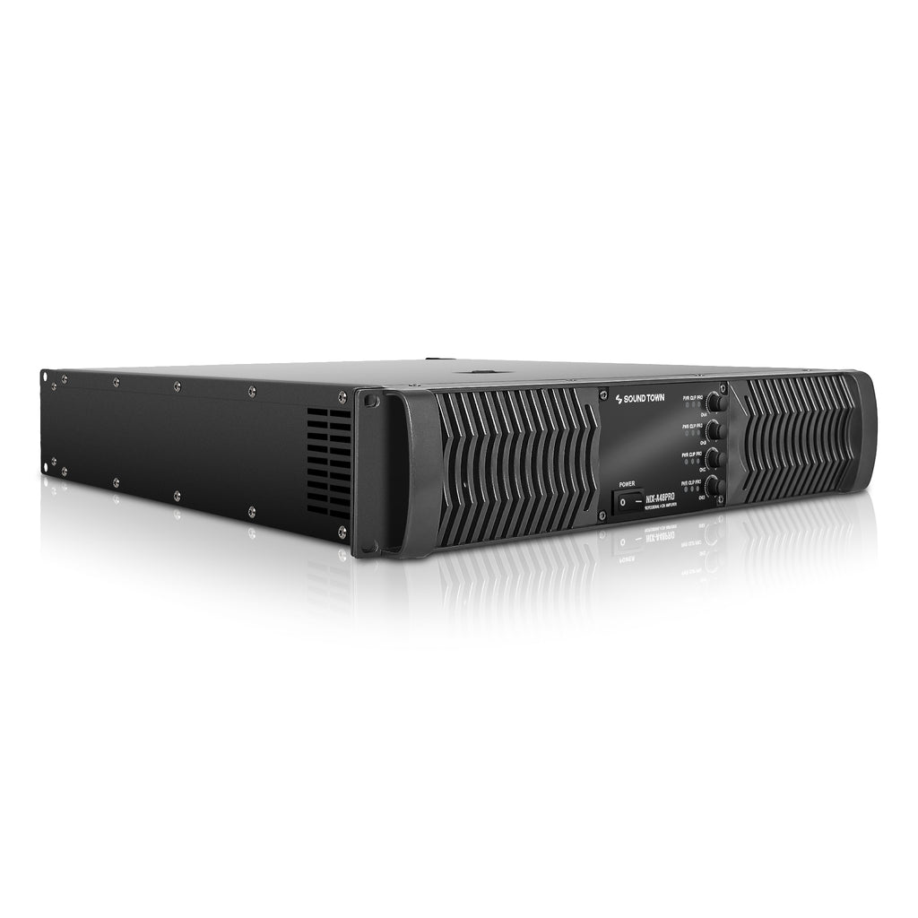 Sound Town NIX-A48PRO-R | REFURBISHED: High-Power Class-AB 4-Channel PA DJ Power Amplifier 4 x 1800W at 4 ohm, 2U Rack Mountable with LCD Display - Right Panel