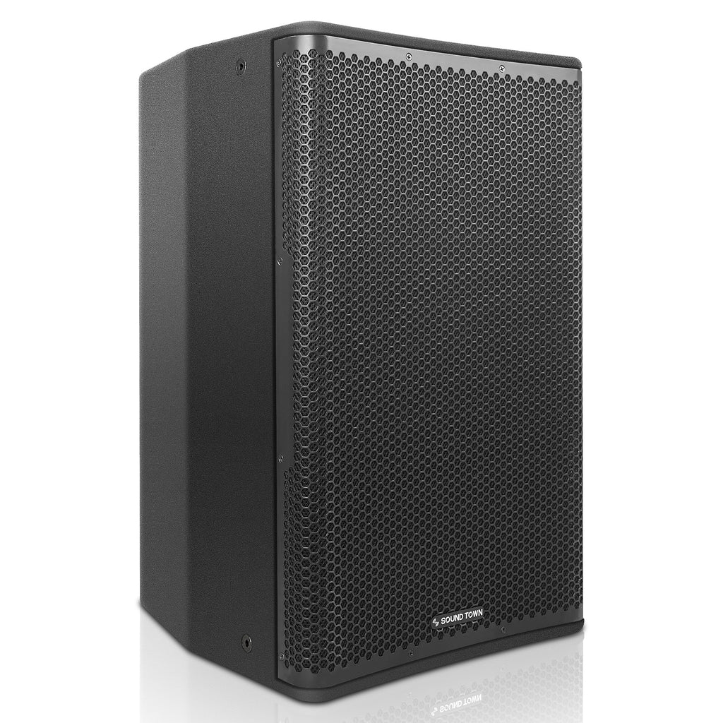 Sound Town OBERON-115PW-R | REFURBISHED: OBERON Series 15" 1400W Powered PA/DJ Speaker w/ 2-Channel Mixer and Onboard DSP, TWS Bluetooth, Plywood, Black - Right Panel