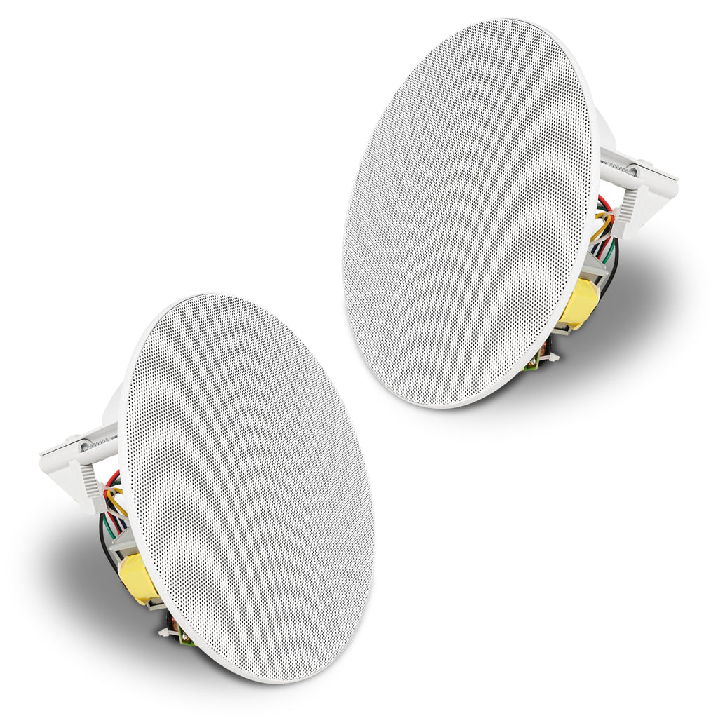 Sound Town PAC360X18CS6N | 6.5" Two-Way Coaxial In-Ceiling Speaker, Flush Mount, 70V/100V/8-Ohm Operation, Magnetic Grill, White