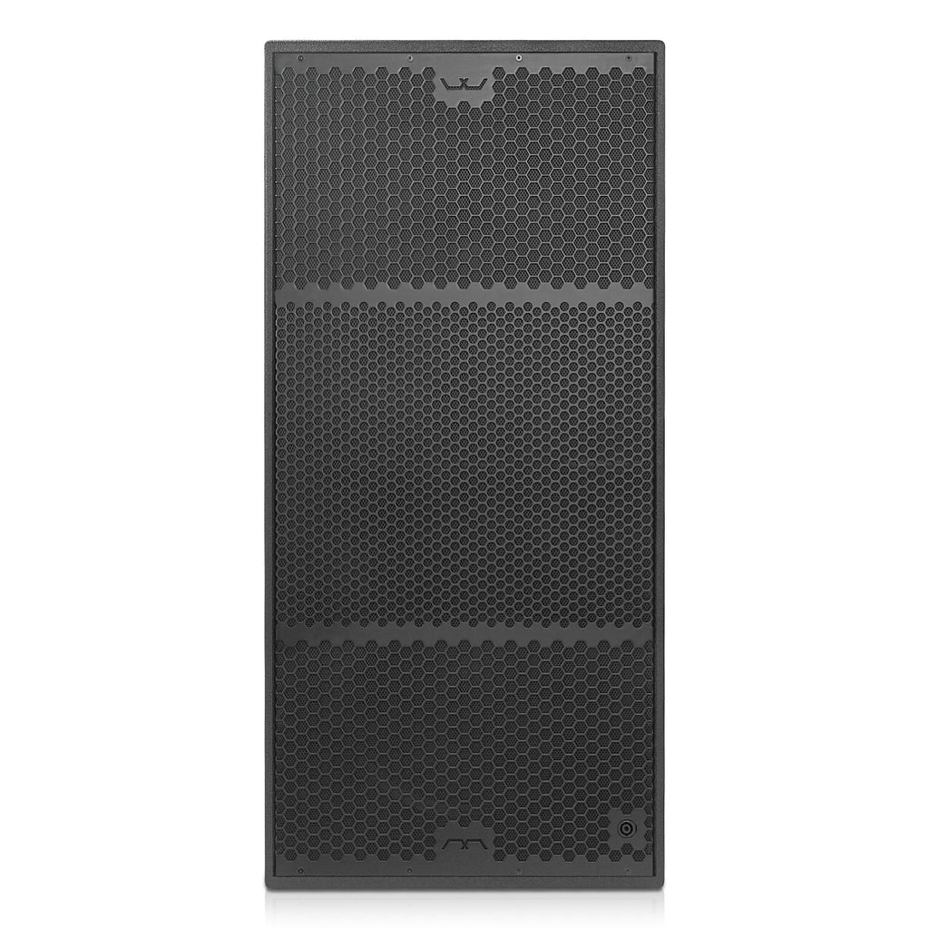 PIL-218SB | MODE Audio Series 2x18" 4000 Watts High Power Line Array Subwoofer with Built-In Italian Neodymium LF Drivers, Birch Plywood, Black-Front