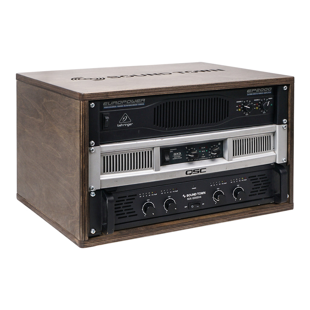Sound Town SDRK-Y6B DIY 6U Studio Rack with Baltic Birch Plywood, Weathered Brown - Audio Equipment Cabinet Furniture for Line Switcher, Crossover, Microphone Systems, Receiver
