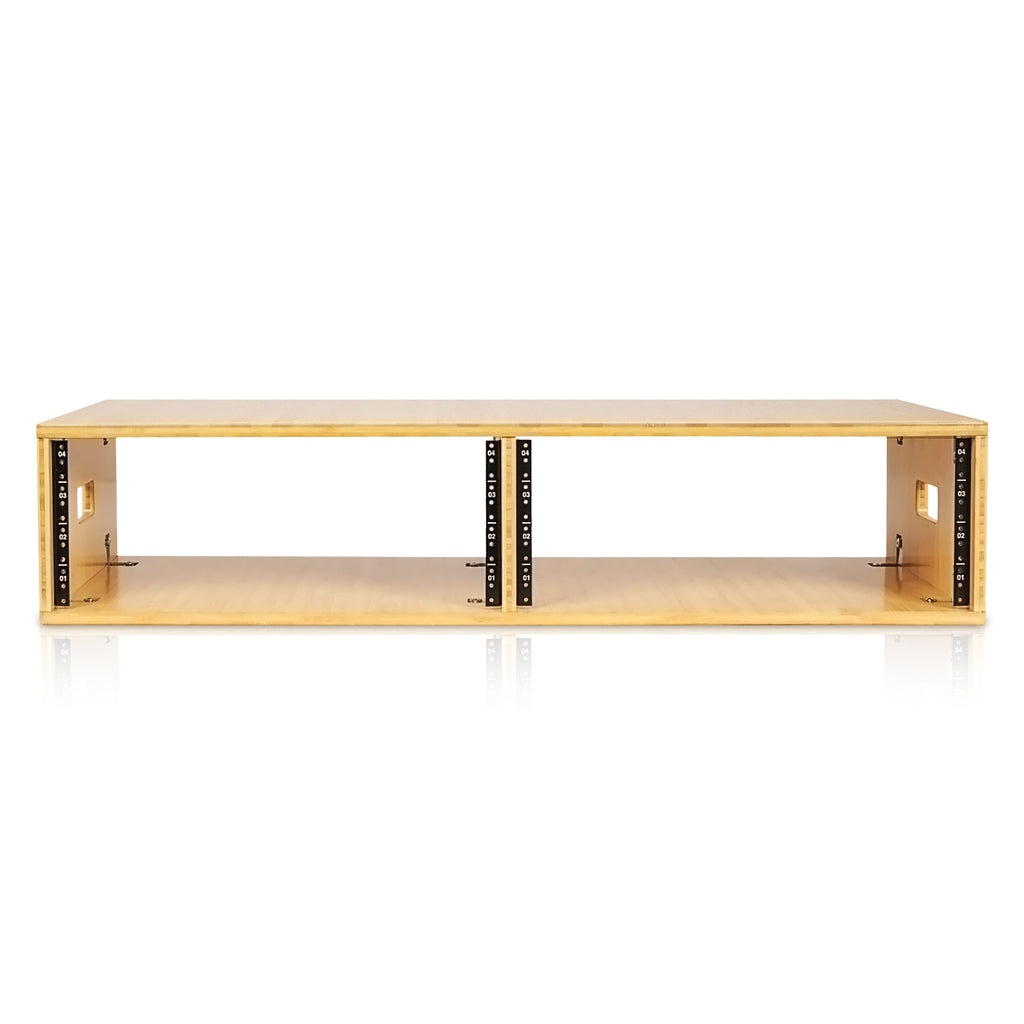 Sound Town STBR-D4-R | REFURBISHED: DIY 2 x 4U Studio Rack, Solid Carbonized Bamboo, for Recording Room, Home Studio - Audio Cabinet Furniture