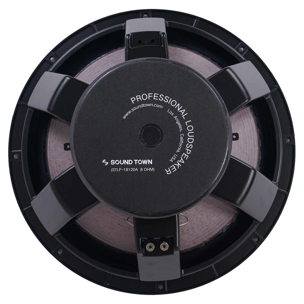 Sound Town STLF-18120A-R | REFURBISHED: 18" Cast Aluminum Frame High-Power Raw Woofer Speaker, 500 Watts Pro Audio PA DJ Replacement Subwoofer Low Frequency Driver - Back View