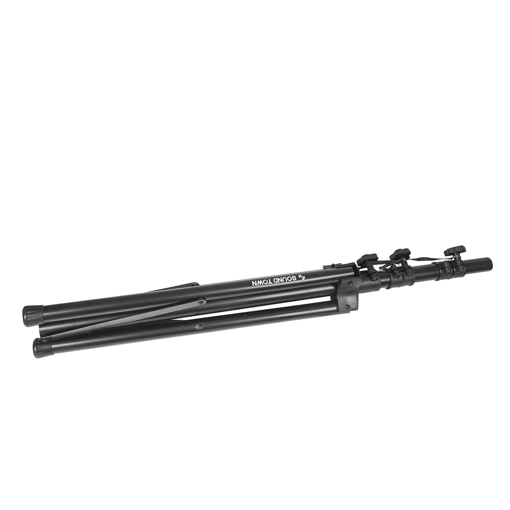 Sound Town STLS-T09 | DJ Lighting Stand, Height Adjustable, 9 ft Tall, with T-Bar and Tripod Base - Foldable