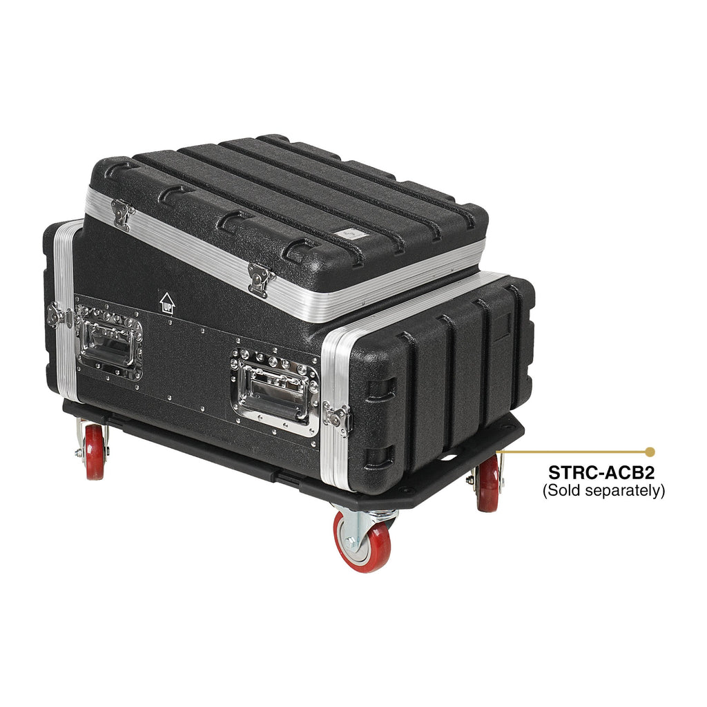 Sound Town STMR-A10X4U-R | REFURBISHED: Lightweight and Compact 4U ATA ABS Rack Case, with Slant Mixer Top, 21" Depth, 10U Top and 4U Side Space with Optional Caster Board