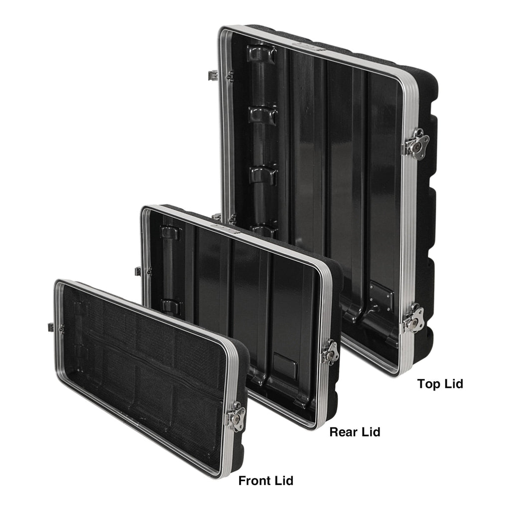 Sound Town STMR-A10X4U-R | REFURBISHED: Lightweight and Compact 4U ATA ABS Rack Case, with Slant Mixer Top, 21" Depth, 10U Top and 4U Side Spaces-Removable Covers