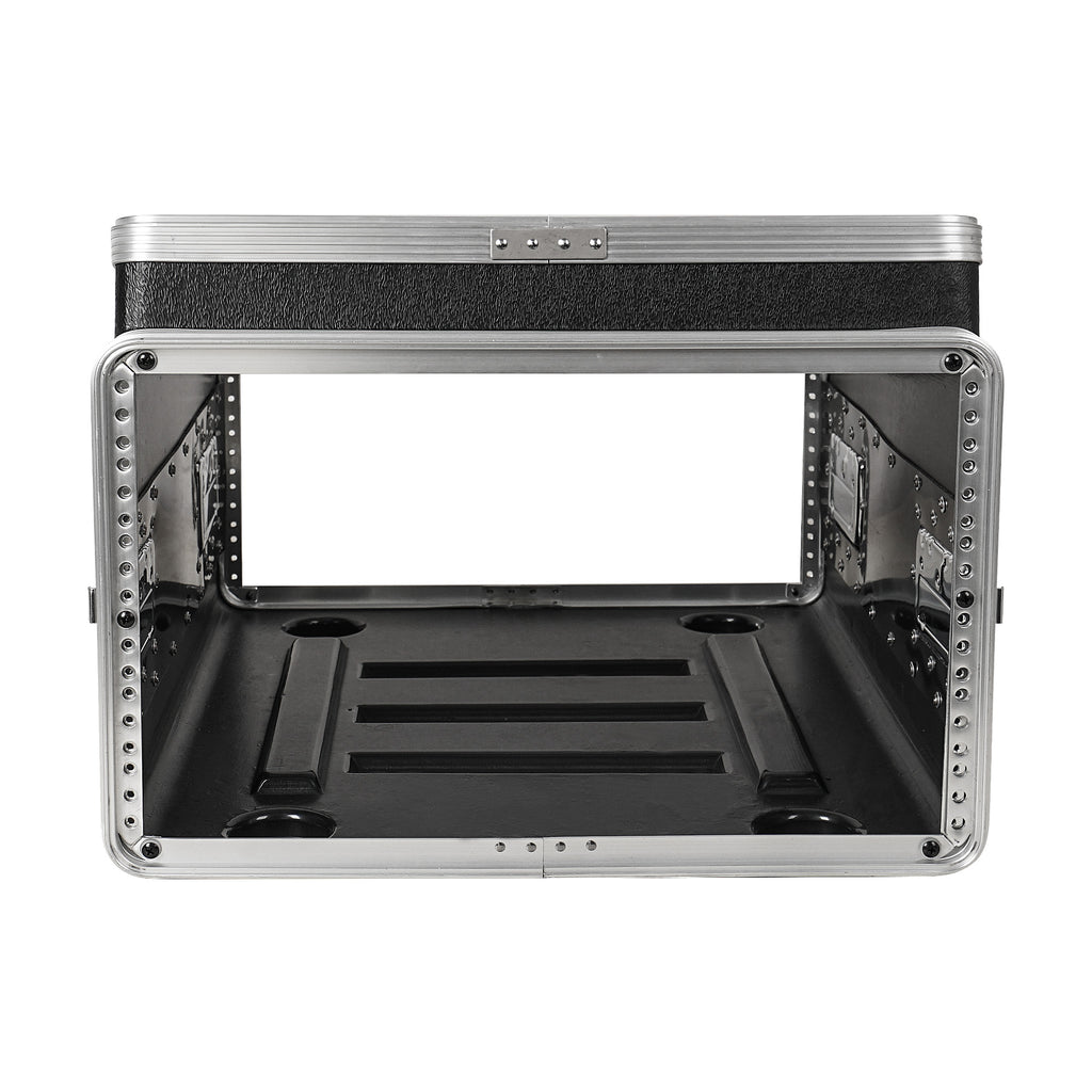 Sound Town STMR-A10X4U | Lightweight and Compact 4U ATA ABS Rack Case, with Slant Mixer Top, 21" Depth, 10U Top and 4U Side Spaces-Internal Compartment