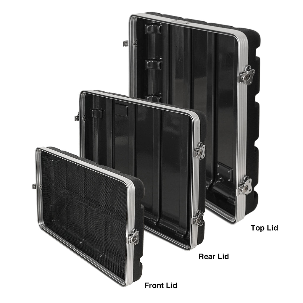 Sound Town STMR-A10X6U | Lightweight and Compact 6U ATA ABS Rack Case, with Slant Mixer Top, 21" Depth, 10U Top and 6U Side Spaces-Removable Top, Rear, Front Lid Covers