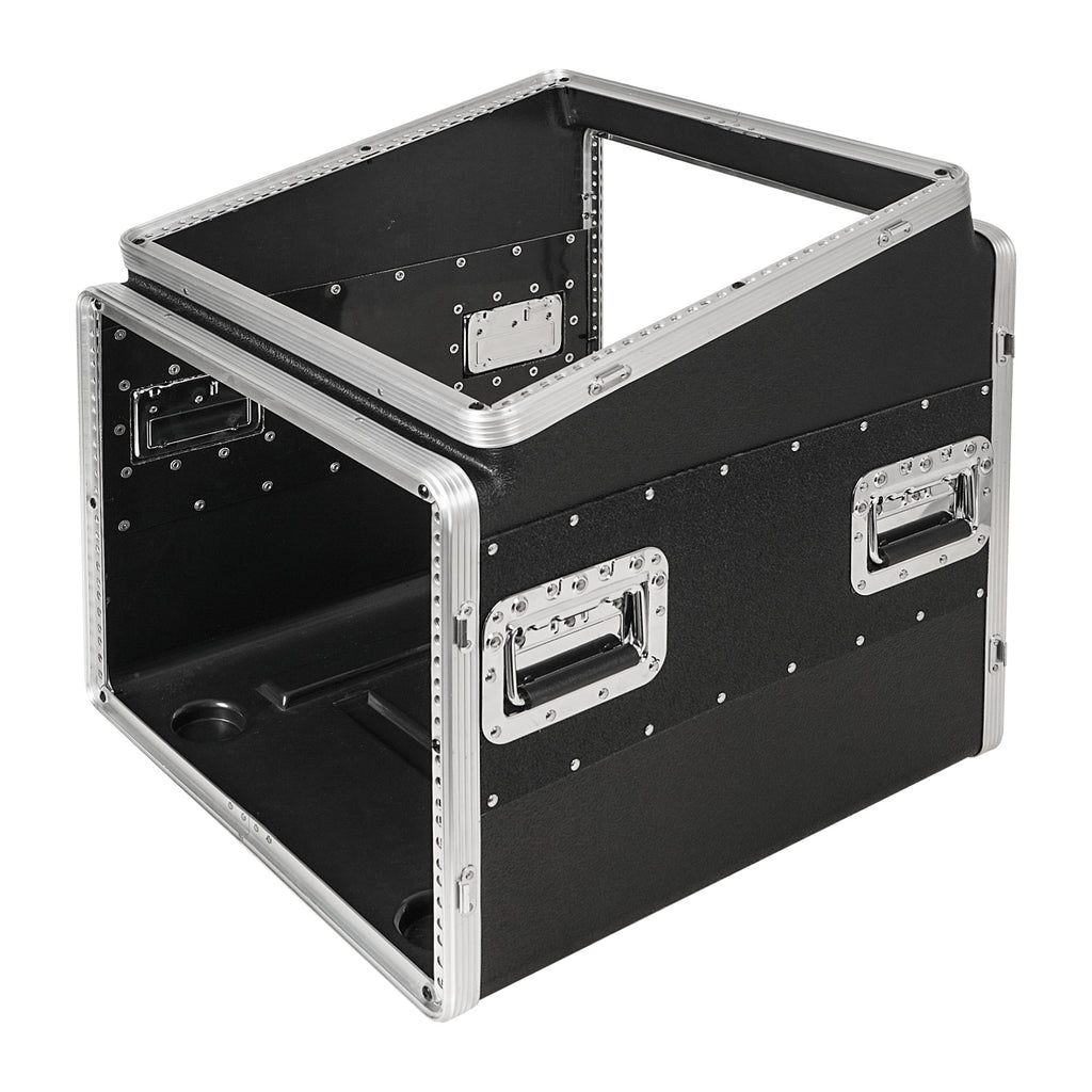 Sound Town STMR-A10X8UW-R | REFURBISHED: 8U Lightweight and Compact ATA ABS Rack Case, with Slant Mixer Top, Casters, 21" Depth, 10U Top , 8U Side Spaces-without Covers Right View