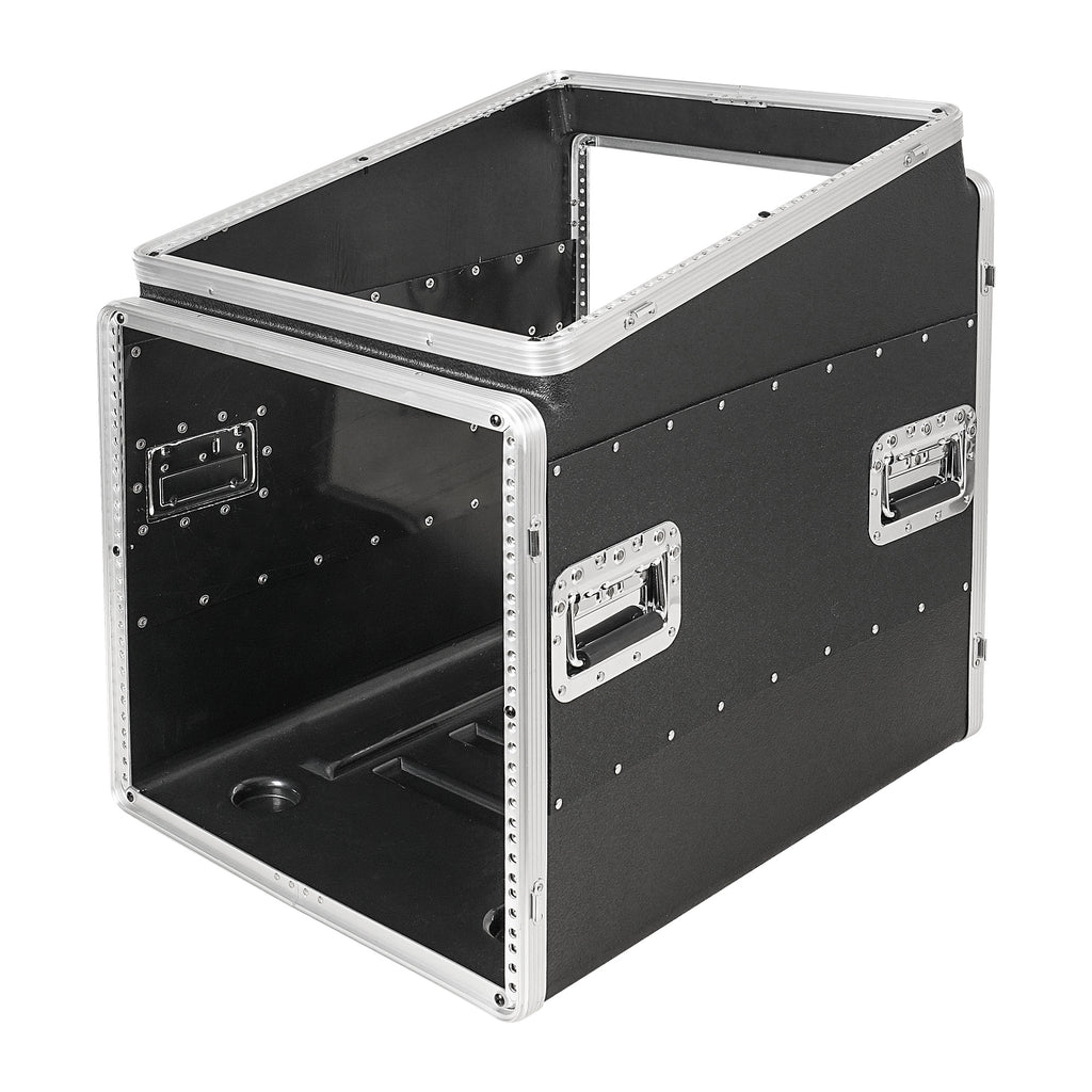 Sound Town STMR-A12X10UW | 10U Lightweight and Compact ATA ABS Rack Case, with Slant Mixer Top, Casters, 24.5" Depth, 12U Top , 10U Side Spaces-without Covers Right View