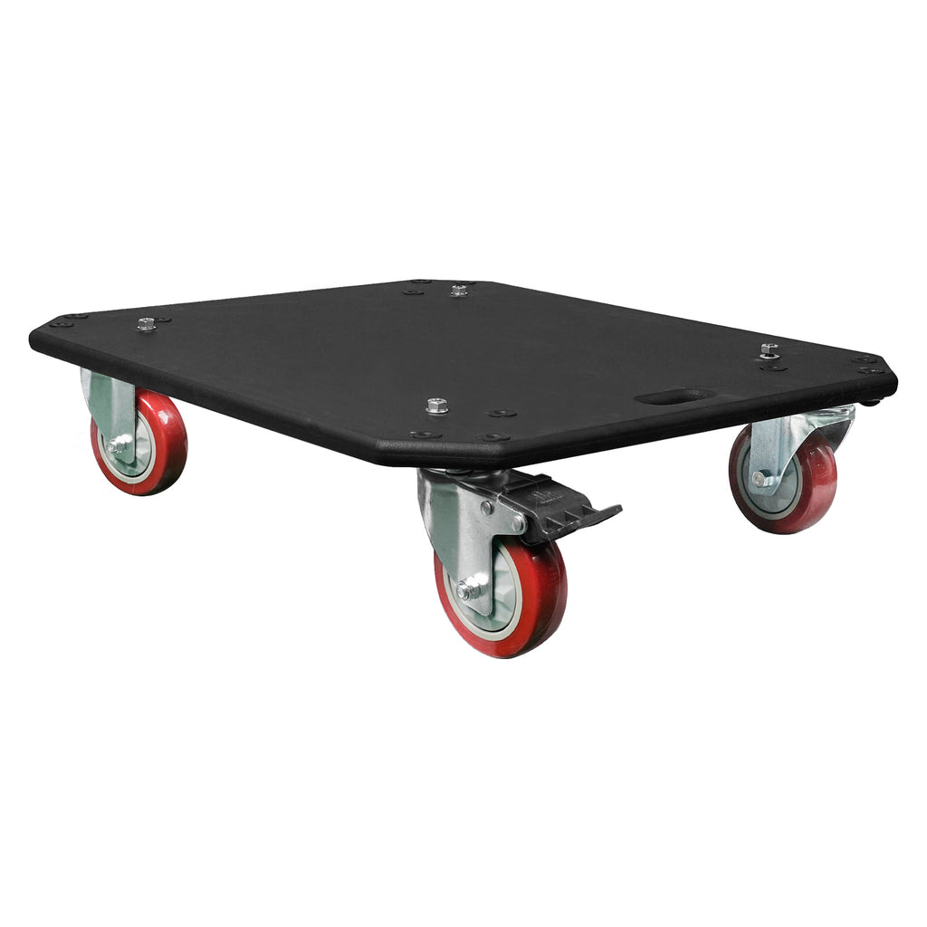 Sound Town STRC-CB-R | REFURBISHED: Sturdy Replacement Plywood Caster Board for Road/Rack Case, with 4-inch Wheels and Brakes for Transport