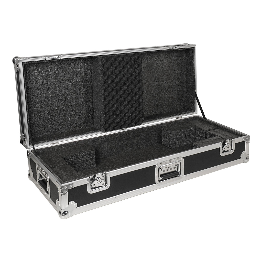 Sound Town STRC-KB49W | Plywood 49-Note Keyboard ATA Flight Case, with Recessed Handles and Latches, High-density Foam Interior - Adjustable Foam Wedges and Blocks
