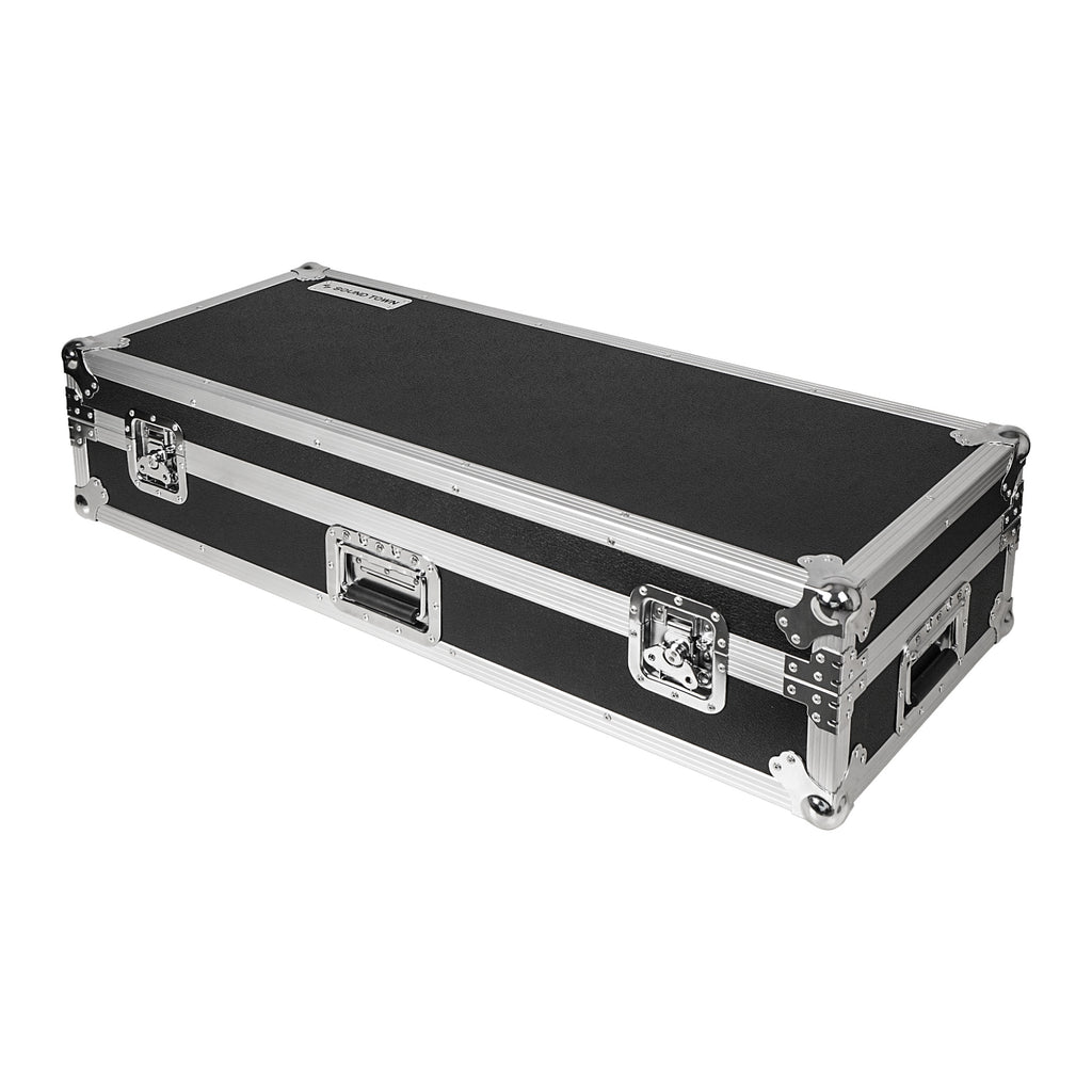 Sound Town STRC-KB49W | Plywood 49-Note Keyboard ATA Flight Case, with Recessed Handles and Latches, High-density Foam Interior for Convenient Transportation