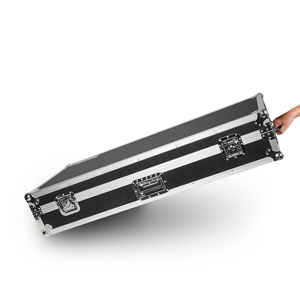 Sound Town STRC-KB61W | Plywood 61-Note Keyboard ATA Flight Case, with Recessed Wheels, Handles and Latches, High-density Foam Interior for Convenient Transportation