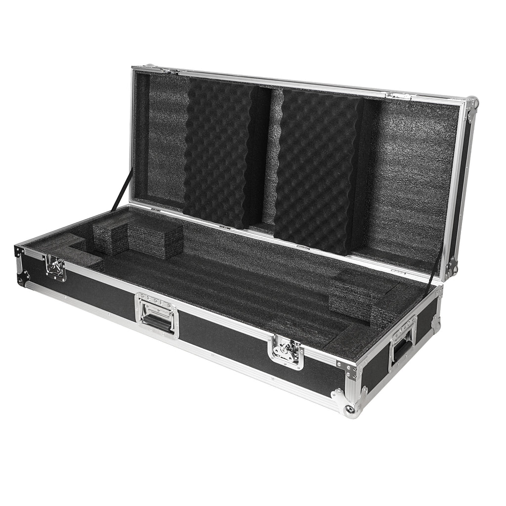 Sound Town STRC-KB61W | Plywood 61-Note Keyboard ATA Flight Case, with Recessed Wheels, Handles and Latches, High-density Foam Interior-Right View