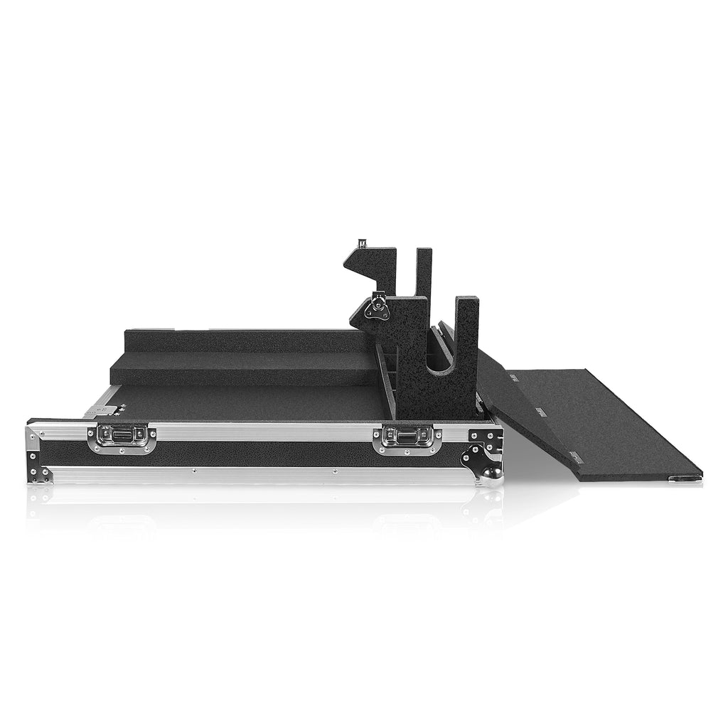 Sound Town STRC-M32DH-R | REFURBISHED: ATA Plywood Mixer Case with Interior Foam Protection, Dog House and Caster wheels for Midas M32 Mixer Console - Side View