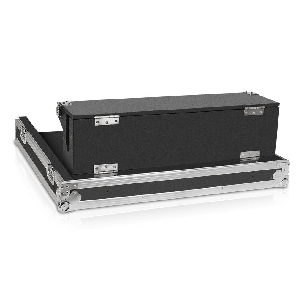Sound Town STRC-M32RDH | ATA Plywood Mixer Case with Interior Foam Protection, Dog House and Caster wheels for Midas M32R Mixer Console - Back View