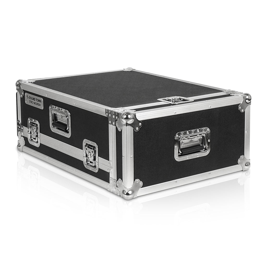 Sound Town STRC-M32RDH | ATA Plywood Mixer Case with Interior Foam Protection, Dog House and Caster wheels for Midas M32R Mixer Console - Heavy Duty Construction