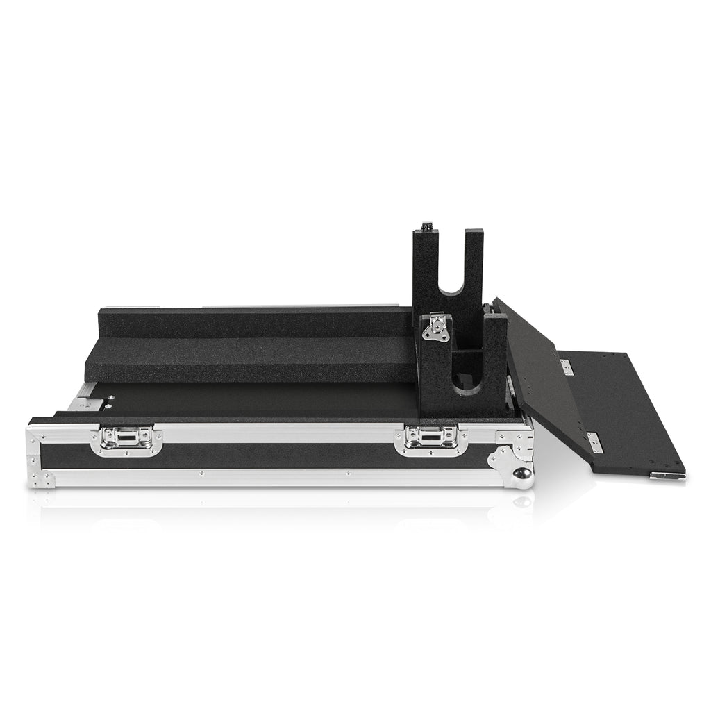 Sound Town STRC-M32RDH | ATA Plywood Mixer Case with Interior Foam Protection, Dog House and Caster wheels for Midas M32R Mixer Console - Side View