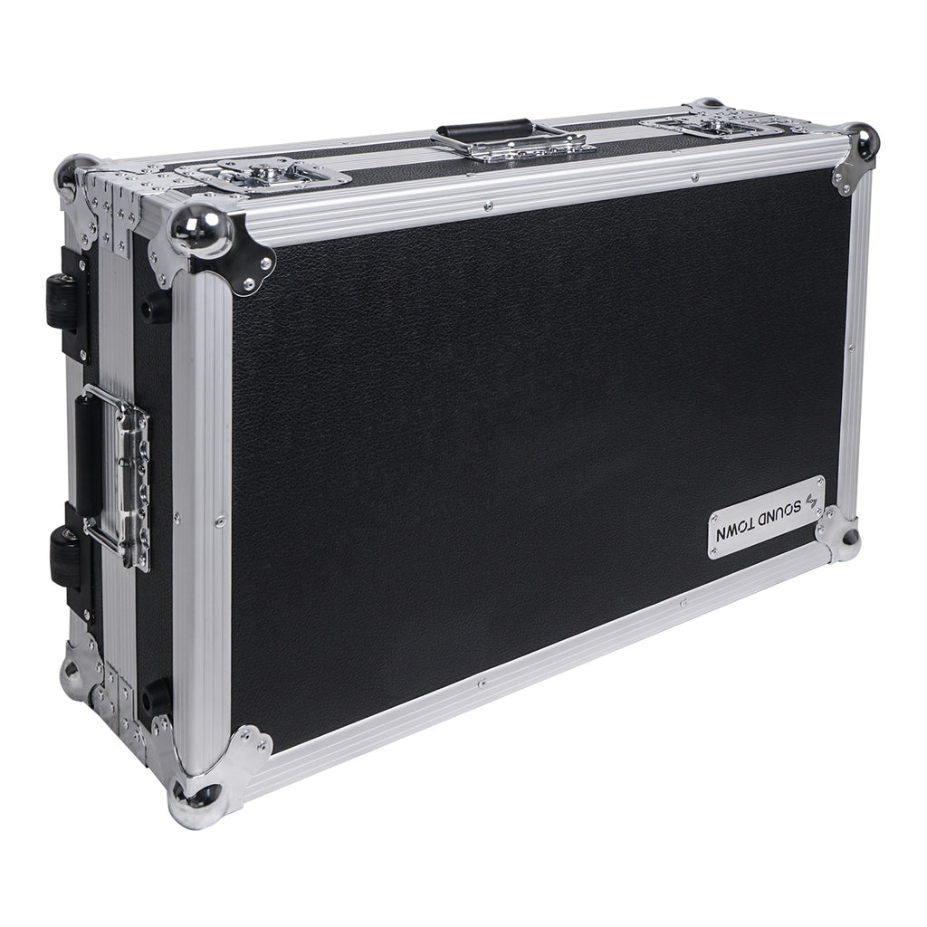 Sound Town STRC-PDLW Pedal Board ATA Road Case with Wheels and Handles - inline skate wheels, transportable