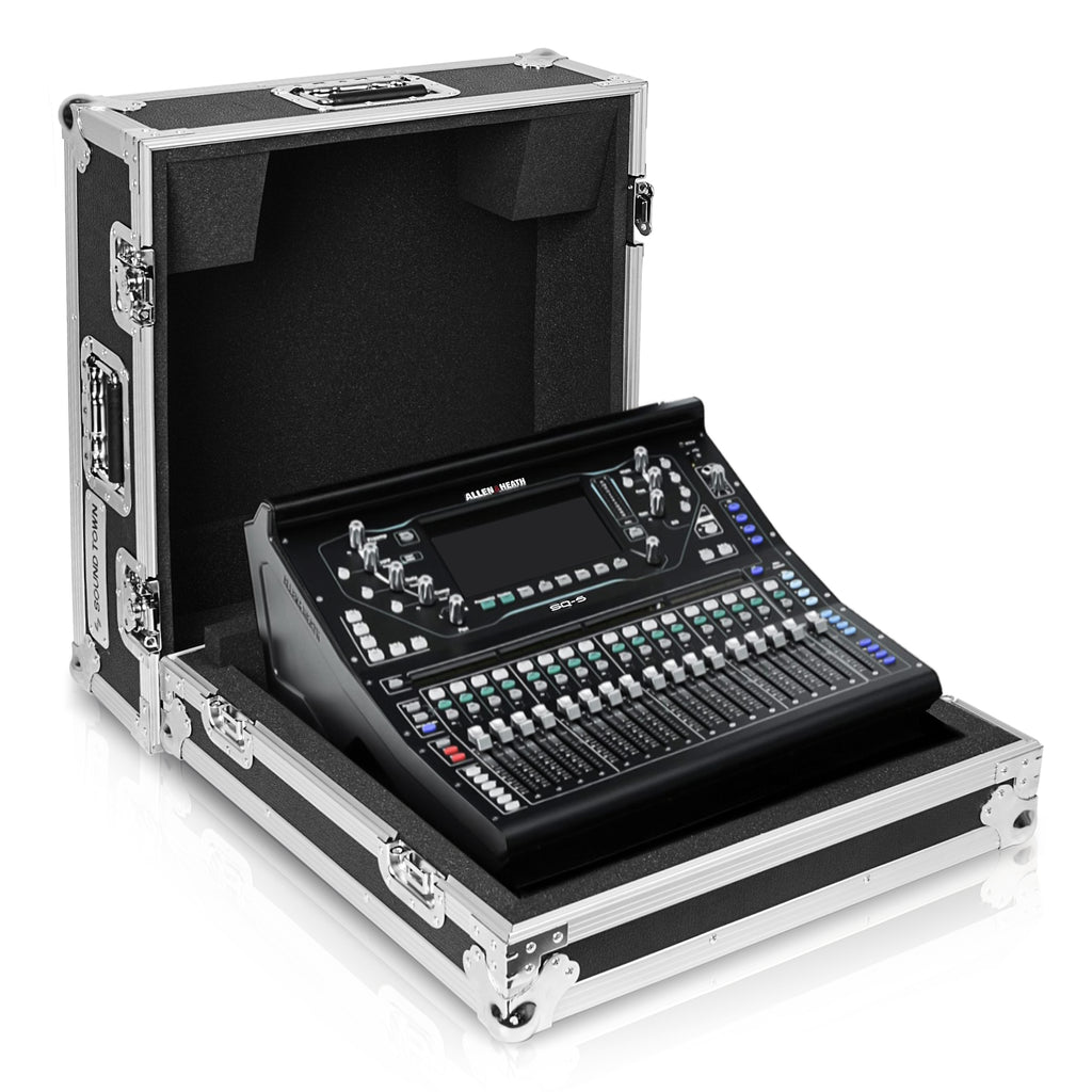 Sound Town STRC-SQ5 | ATA Plywood Mixer Case with Interior Foam Protection, for Allen & Heath SQ5 Digital Mixer - 9mm Plywood Construction