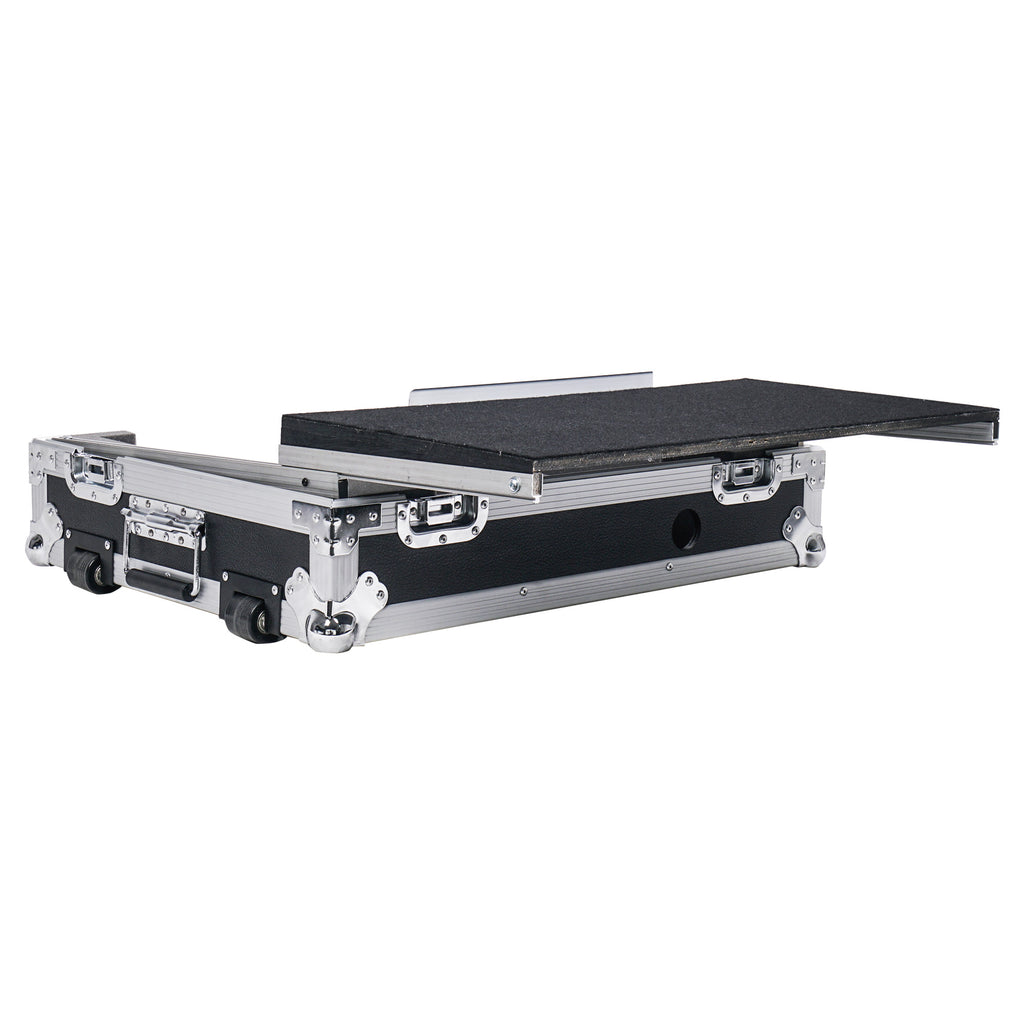 Sound Town STRC-SRLT Refurbished DJ Controller Road Case with Sliding Platform, Wheels and Rubber Handles - Laptop Platform