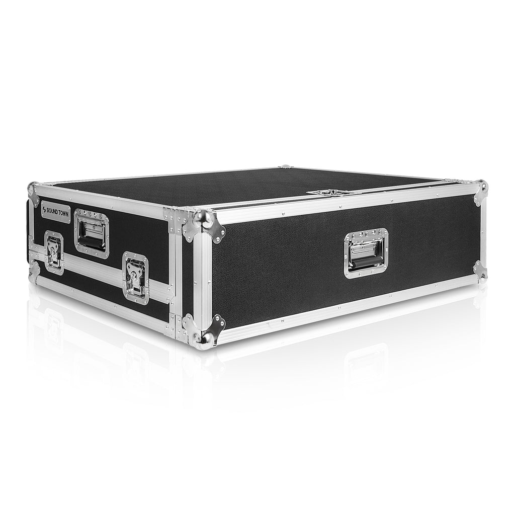 Sound Town STRC-X32DH | ATA Plywood Mixer Case with Interior Foam Protection, Dog House and Caster wheels for Behringer X32 Mixer Console - Commercial-grade Plated Hardware