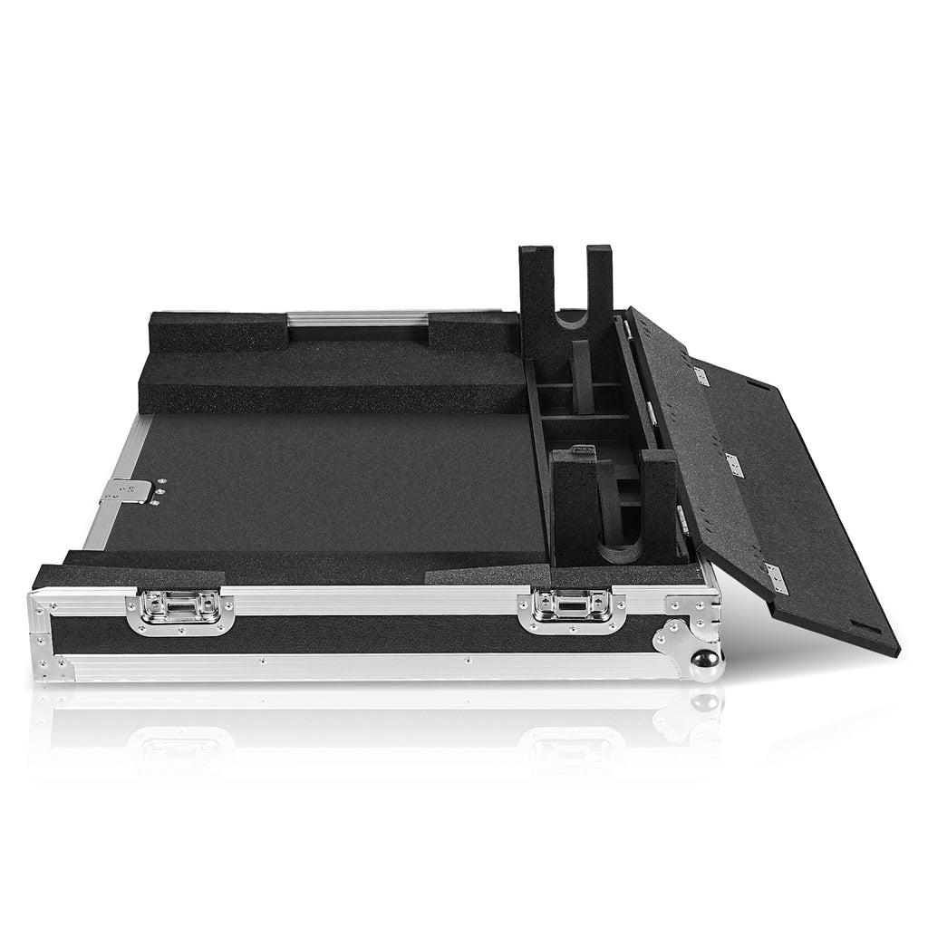 Sound Town STRC-X32DH | ATA Plywood Mixer Case with Interior Foam Protection, Dog House and Caster wheels for Behringer X32 Mixer Console - Side View