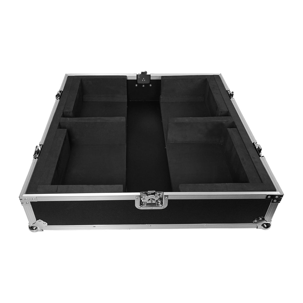 Sound Town STRC-Z208X4 | Flight Case for Four ZETHUS-208BV2 Line Array Speakers with High-density Protective Foam Interior