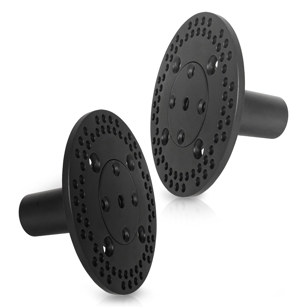 Sound Town STSD-AD3B-PAIR | Versatile Two 35mm (1 3/8") Speaker Pole Mount and M10 Threaded Mounting Plate Adapter Set for PA/DJ Speaker Cabinet, Black