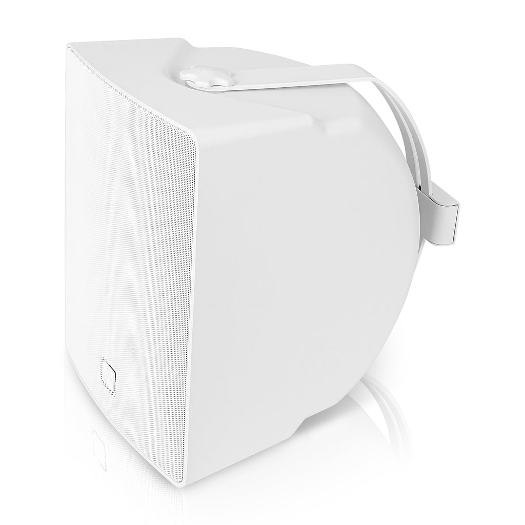 Sound Town TARVOS-8W-PAIR-R | REFURBISHED: Pair of 8" Weather-Resistant Surface-Mount Speaker, Indoor/Outdoor, 70V/100V/8ohm, for Home & Commercial Installation, White - Left Panel